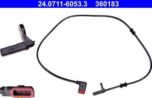 ATE 24.0711-6053.3 - Датчик ABS, частота вращения колеса autosila-amz.com