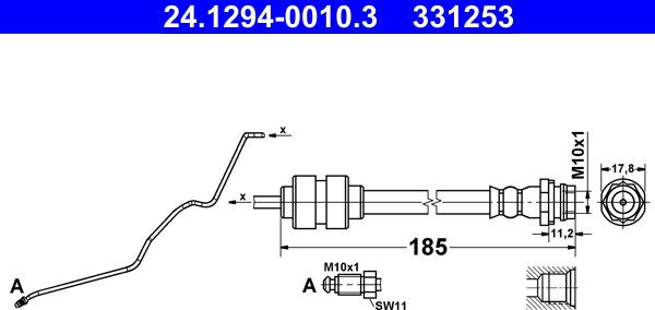 ATE 24.1294-0010.3 - Тормозной шланг autosila-amz.com