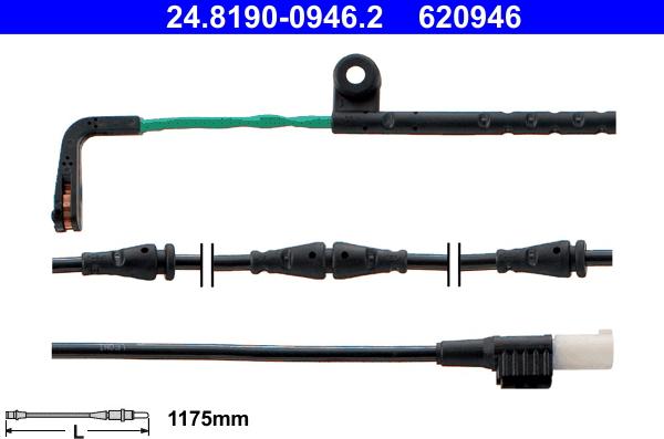 ATE 24.8190-0946.2 - Сигнализатор, износ тормозных колодок autosila-amz.com