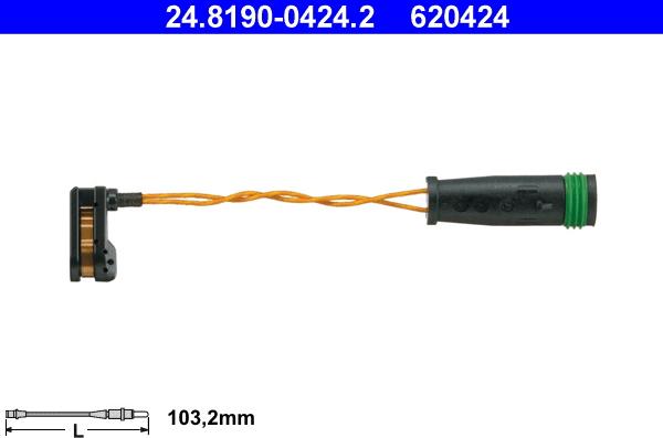 ATE 24.8190-0424.2 - Сигнализатор, износ тормозных колодок autosila-amz.com