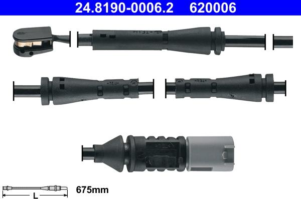 ATE 24.8190-0006.2 - Сигнализатор, износ тормозных колодок autosila-amz.com