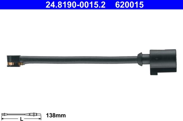 ATE 24.8190-0015.2 - Сигнализатор, износ тормозных колодок autosila-amz.com