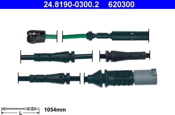 ATE 24.8190-0300.2 - Сигнализатор, износ тормозных колодок autosila-amz.com