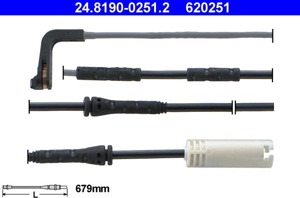 ATE 24.8190-0251.2 - Сигнализатор, износ тормозных колодок autosila-amz.com