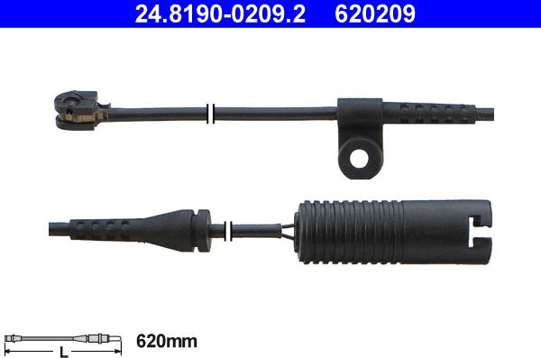 ATE 24.8190-0209.2 - QBWS0154 [34351182065] !датчик износа колодок зад.\ BMW E38 3.0i-5.0i 94>01 L=620 autosila-amz.com