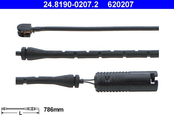 ATE 24.8190-0207.2 - Сигнализатор, износ тормозных колодок autosila-amz.com