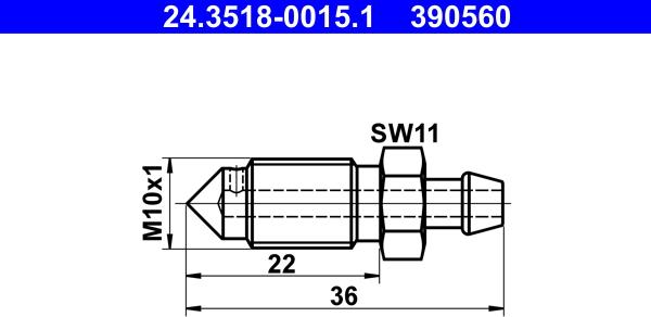 ATE 24.3518-0015.1 - Болт воздушного клапана / вентиль autosila-amz.com