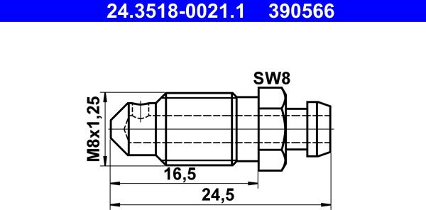 ATE 24.3518-0021.1 - Болт воздушного клапана / вентиль autosila-amz.com