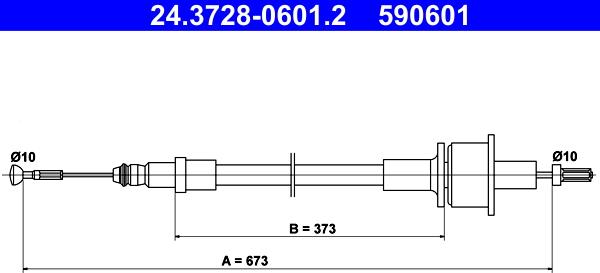 ATE 24.3728-0601.2 - Трос, управление сцеплением autosila-amz.com