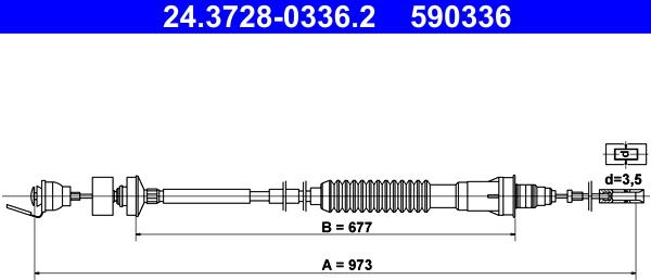 ATE 24.3728-0336.2 - Трос, управление сцеплением autosila-amz.com