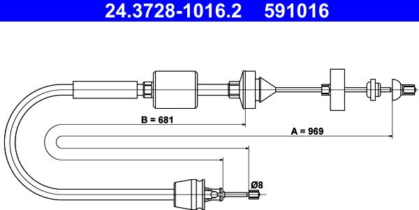 ATE 24.3728-1016.2 - Трос, управление сцеплением autosila-amz.com