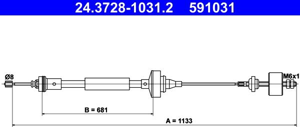 ATE 24.3728-1031.2 - Трос, управление сцеплением autosila-amz.com