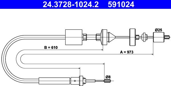 ATE 24.3728-1024.2 - Трос, управление сцеплением autosila-amz.com