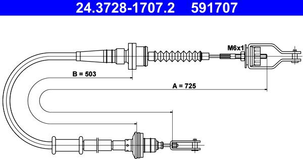 ATE 24.3728-1707.2 - Трос, управление сцеплением autosila-amz.com