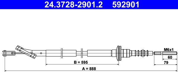 ATE 24.3728-2901.2 - Трос, управление сцеплением autosila-amz.com
