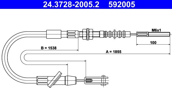 ATE 24.3728-2005.2 - Трос, управление сцеплением autosila-amz.com