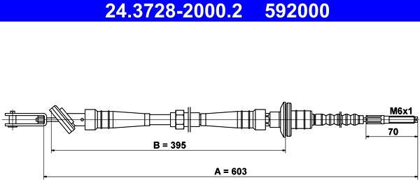 ATE 24.3728-2000.2 - Трос, управление сцеплением autosila-amz.com