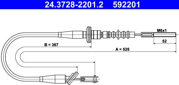 ATE 24.3728-2201.2 - Трос, управление сцеплением autosila-amz.com