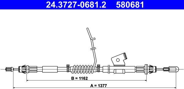 ATE 24.3727-0681.2 - Тросик, cтояночный тормоз autosila-amz.com