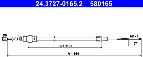 ATE 24.3727-0165.2 - Тросик, cтояночный тормоз autosila-amz.com