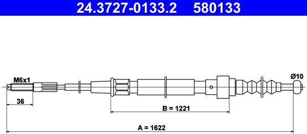 ATE 24.3727-0133.2 - Тросик, cтояночный тормоз autosila-amz.com