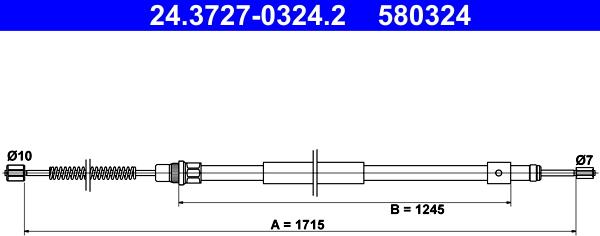 ATE 24.3727-0324.2 - Тросик, cтояночный тормоз autosila-amz.com