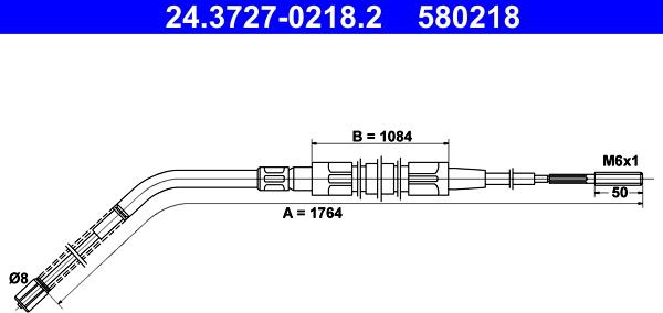 ATE 24.3727-0218.2 - Трос, стояночная тормозная система autosila-amz.com