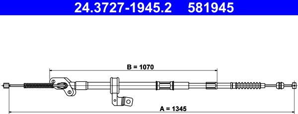 ATE 24.3727-1945.2 - Тросик, cтояночный тормоз autosila-amz.com
