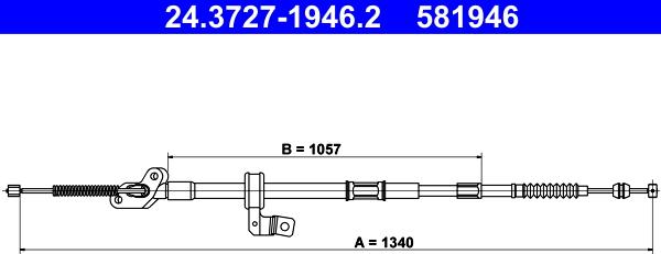 ATE 24.3727-1946.2 - Тросик, cтояночный тормоз autosila-amz.com