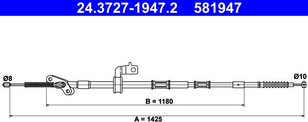 ATE 24.3727-1947.2 - Тросик, cтояночный тормоз autosila-amz.com