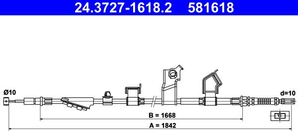 ATE 24.3727-1618.2 - Тросик, cтояночный тормоз autosila-amz.com