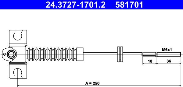 ATE 24.3727-1701.2 - Тросик, cтояночный тормоз autosila-amz.com