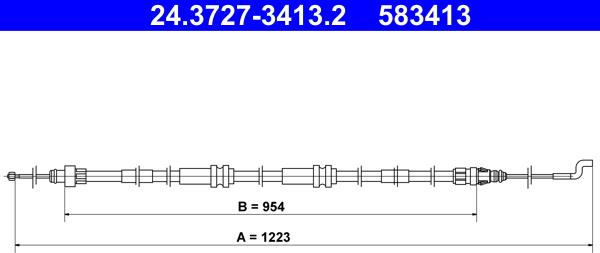 ATE 24.3727-3413.2 - Тросик, cтояночный тормоз autosila-amz.com