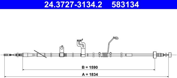 ATE 24.3727-3134.2 - Тросик, cтояночный тормоз autosila-amz.com