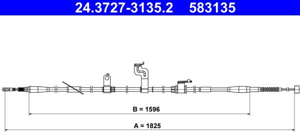 ATE 24.3727-3135.2 - Тросик, cтояночный тормоз autosila-amz.com