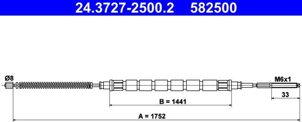 ATE 24.3727-2500.2 - Тросик, cтояночный тормоз autosila-amz.com