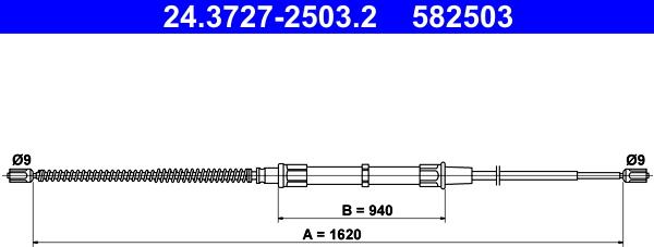 ATE 24.3727-2503.2 - Тросик, cтояночный тормоз autosila-amz.com