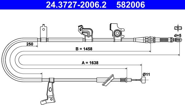 ATE 24.3727-2006.2 - Тросик, cтояночный тормоз autosila-amz.com