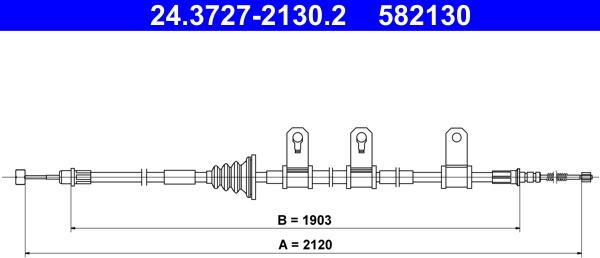 ATE 24.3727-2130.2 - Тросик, cтояночный тормоз autosila-amz.com