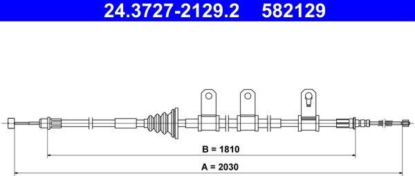 ATE 24.3727-2129.2 - Тросик, cтояночный тормоз autosila-amz.com