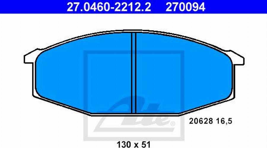 ATE 270094 - Тормозные колодки, дисковые, комплект autosila-amz.com