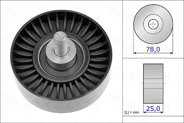 Autex 654916 - Ролик, поликлиновый ремень autosila-amz.com