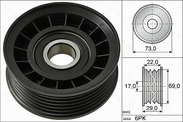 Autex 654911 - Ролик, поликлиновый ремень autosila-amz.com