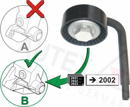 Autex 654463 - Ролик, поликлиновый ремень autosila-amz.com