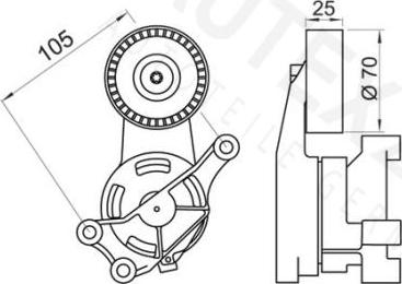 Autex 654484 - Натяжитель, поликлиновый ремень autosila-amz.com