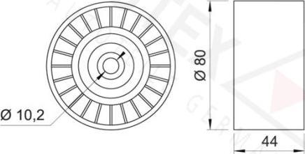 Autex 654068 - Ролик, поликлиновый ремень autosila-amz.com