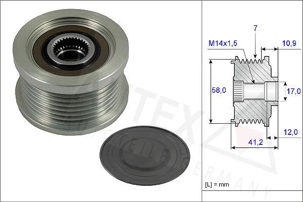 Autex 654817 - Шкив генератора, муфта autosila-amz.com