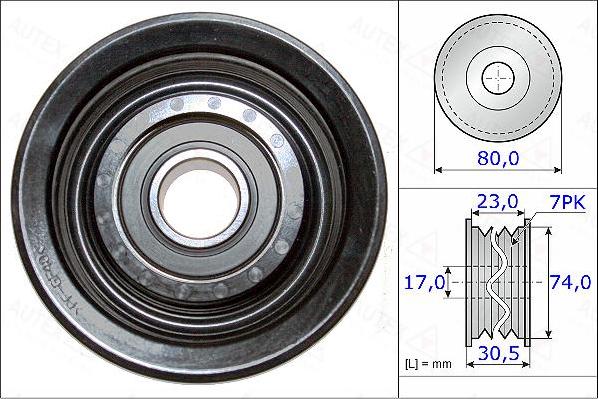 Autex 654874 - Ролик, поликлиновый ремень autosila-amz.com