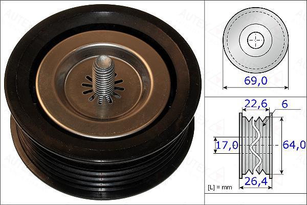 Autex 654878 - Ролик, поликлиновый ремень autosila-amz.com