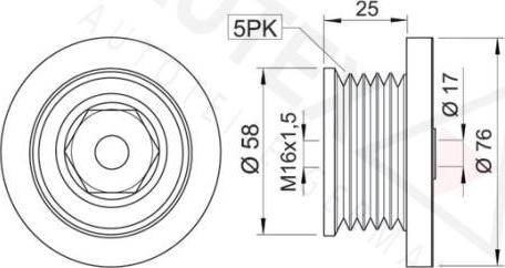 Autex 654317 - Шкив генератора, муфта autosila-amz.com